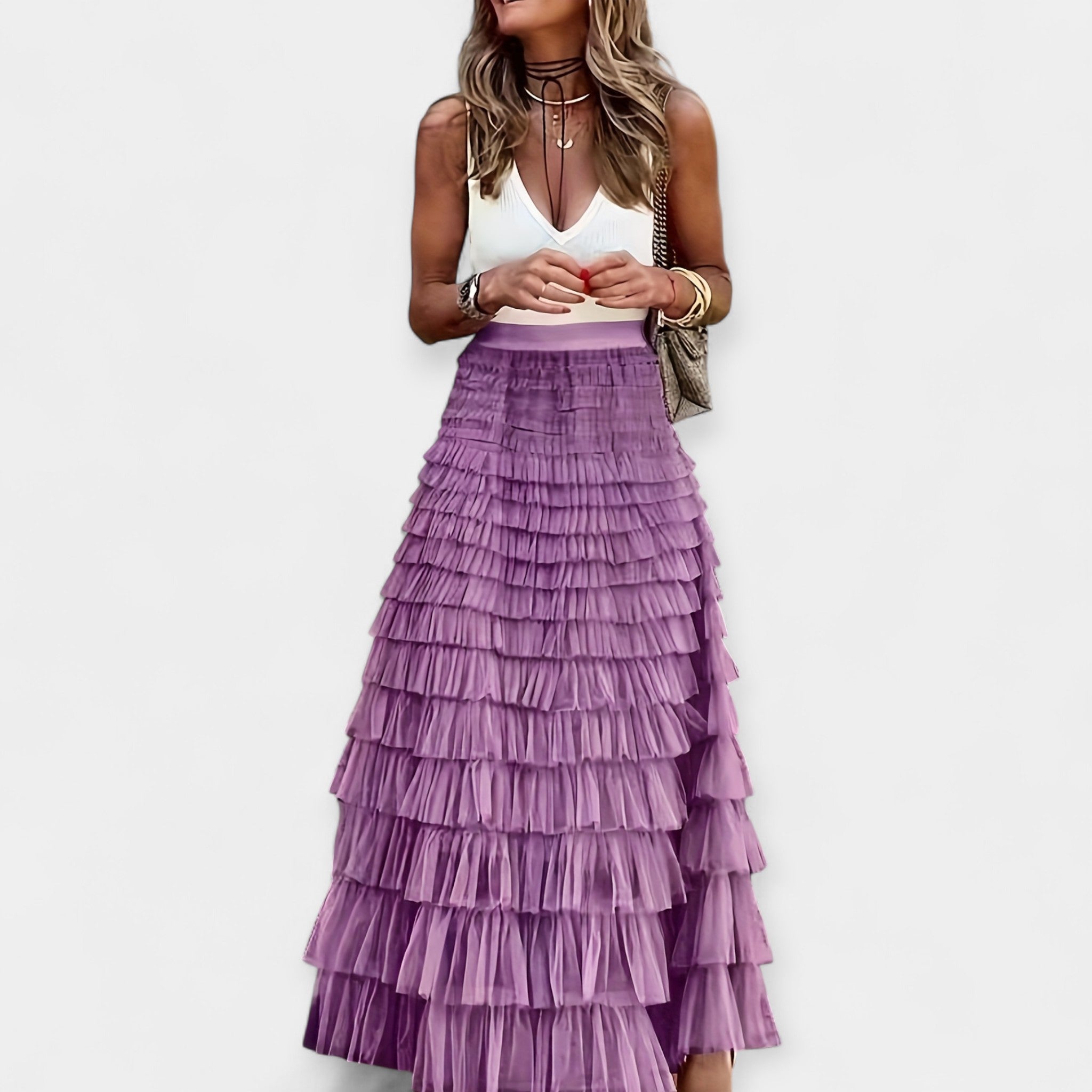 Boho svārki ar satīna apdari