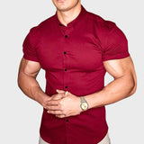 Ricardo - Slim Fit īsām piedurknēm krekls
