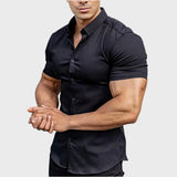 Ricardo - Slim Fit īsām piedurknēm krekls
