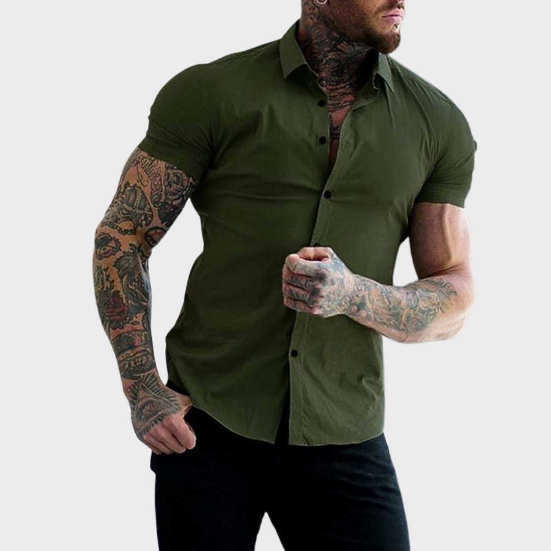 Ricardo - Slim Fit īsām piedurknēm krekls
