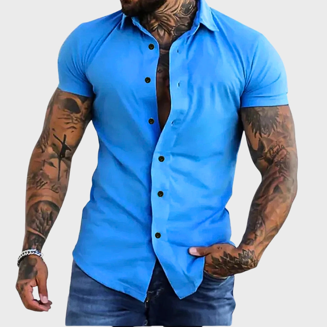Ricardo - Slim Fit īsām piedurknēm krekls