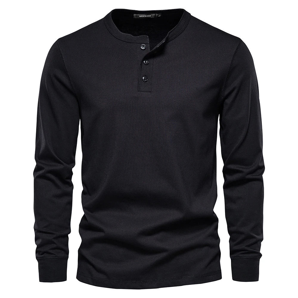 Henley Krekls - Mīksts Elpojošs Audums
