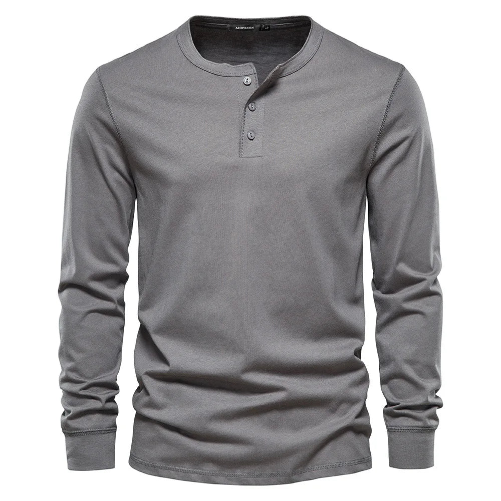 Henley Krekls - Mīksts Elpojošs Audums