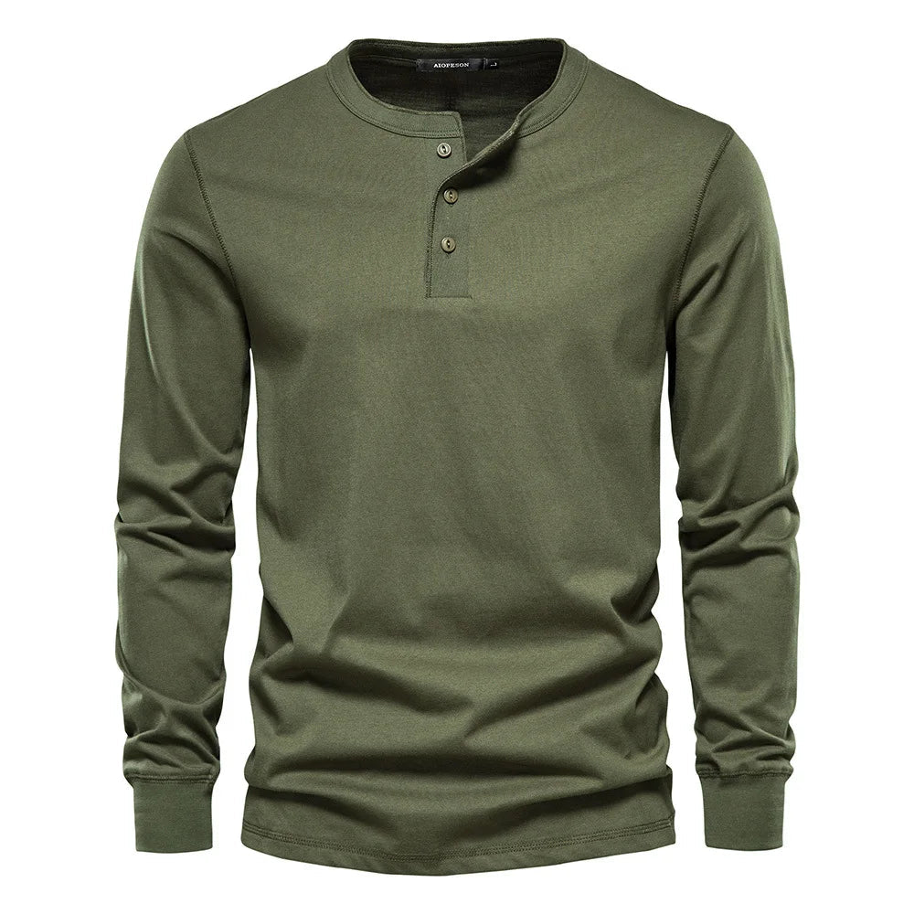 Henley Krekls - Mīksts Elpojošs Audums
