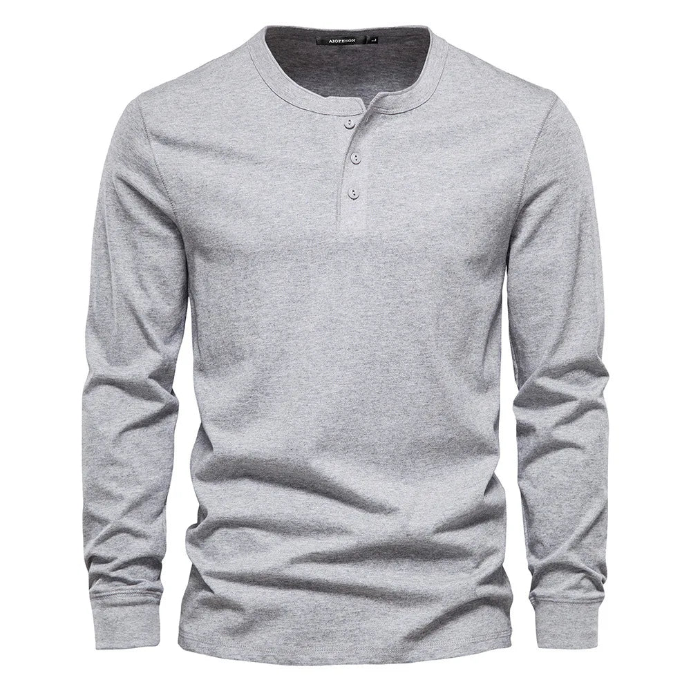 Henley Krekls - Mīksts Elpojošs Audums