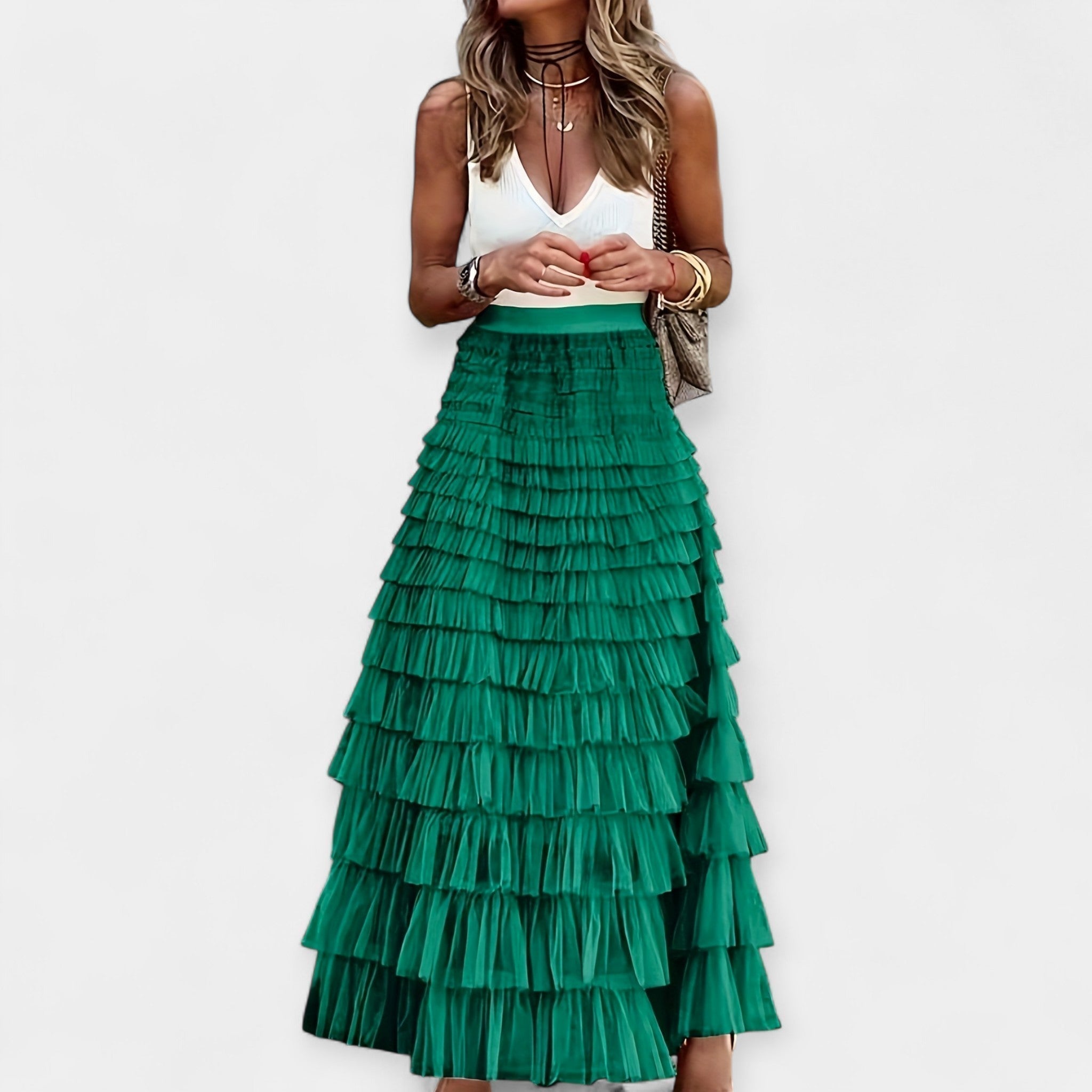 Boho svārki ar satīna apdari