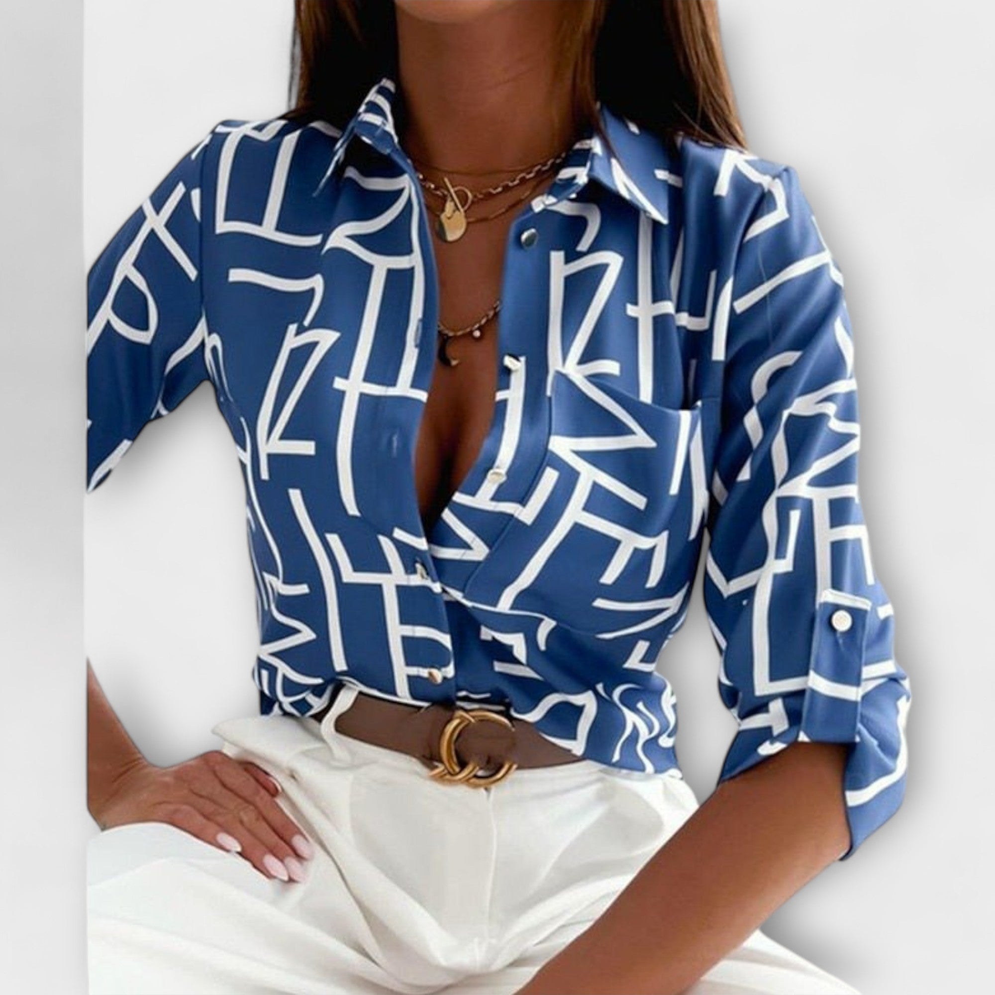 Romina - Klasiska blūze ar apkakli